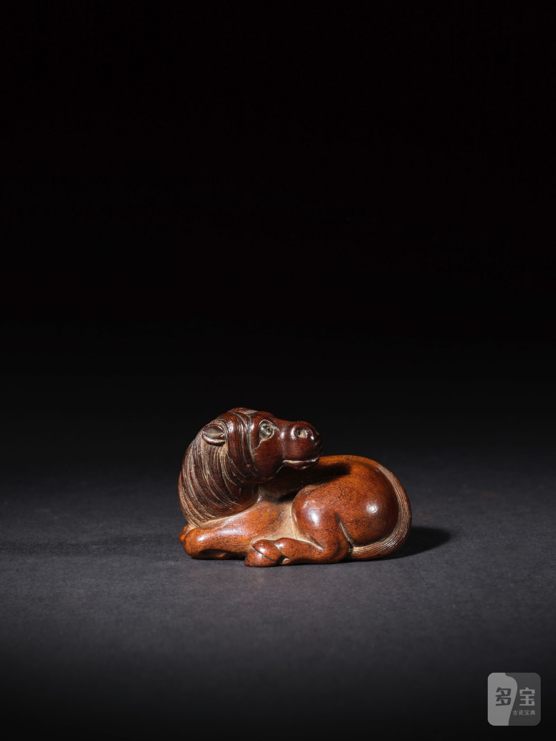 木彫根付 馬 無銘 19世紀前期 | NETSUKE EN BOIS REPRÉSENTANT UN CHEVAL COUCHÉ - 图6